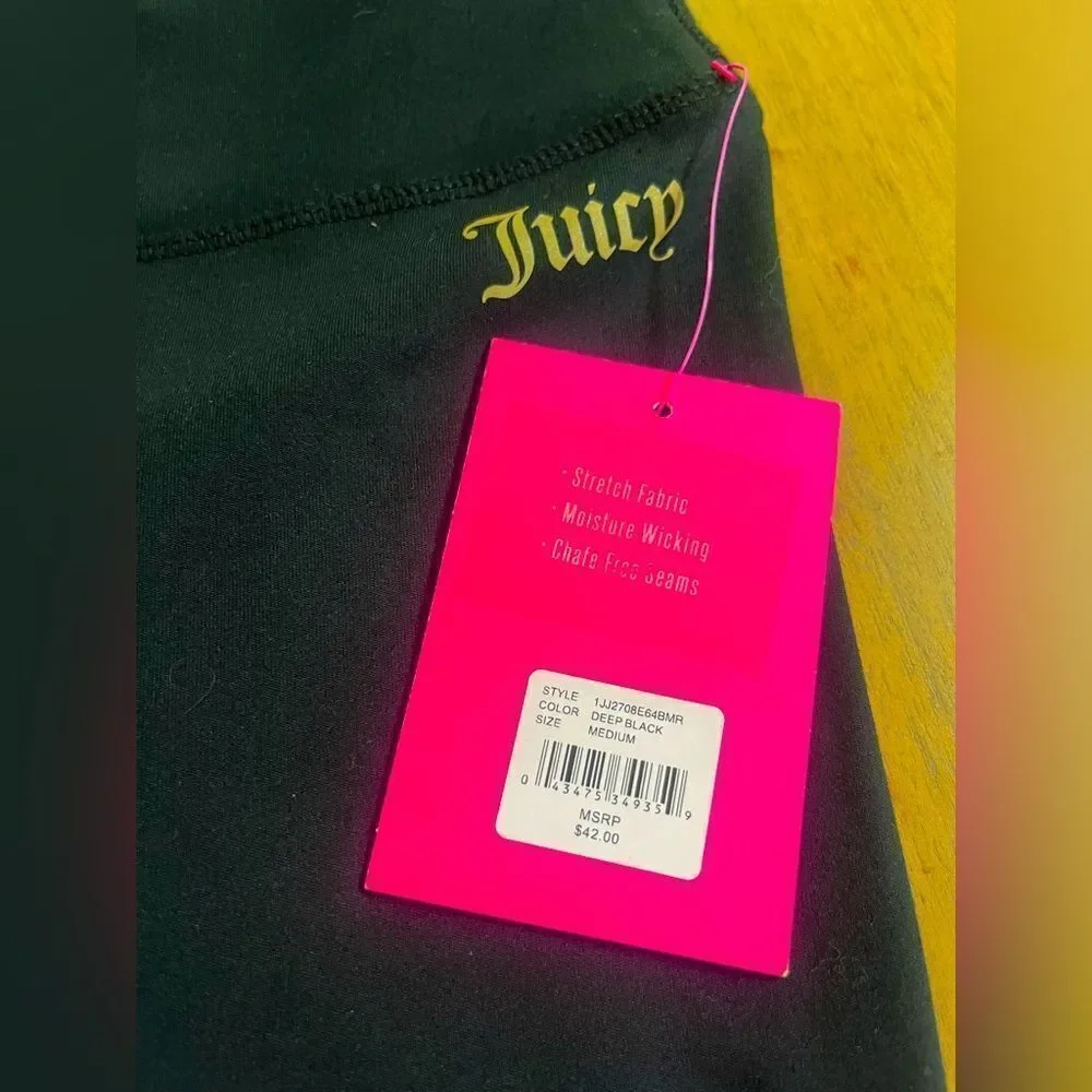 Juicy Couture Sport Black High-Waisted Leggings; Size Medium
